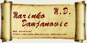 Marinko Damjanović vizit kartica